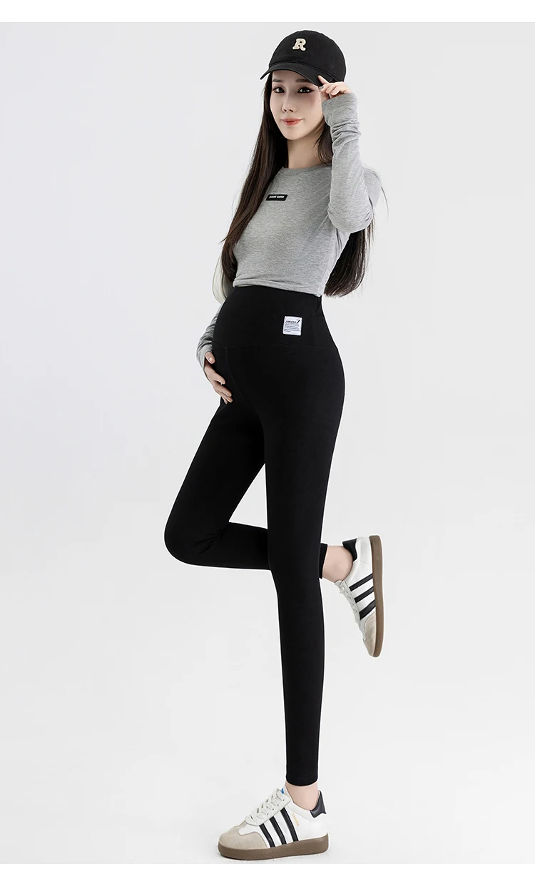 Good Quality Spring Pregnant Woman Skinny Leggings Stretched Slim Hips Maternity Knitting Basic Pants Elegant Pregnancy Trousers