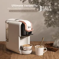 Benepresso 4 in 1 Multiple Capsule Coffee Machine Hot/Cold DG Cappuccino Nes Capsule ESE Pod Cafeteria 20Bar B2A 1
