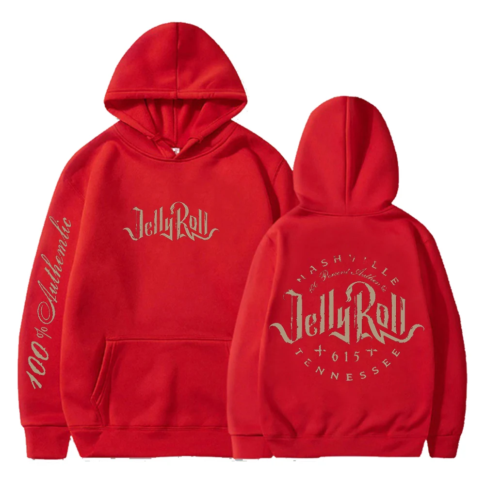 Jelly Roll Logo Pullover Hoodie Hip Hop Long Sleeve Streetwear Men Women Hooded Sweatshirt 2023 Backroad Baptism Tour Clothes