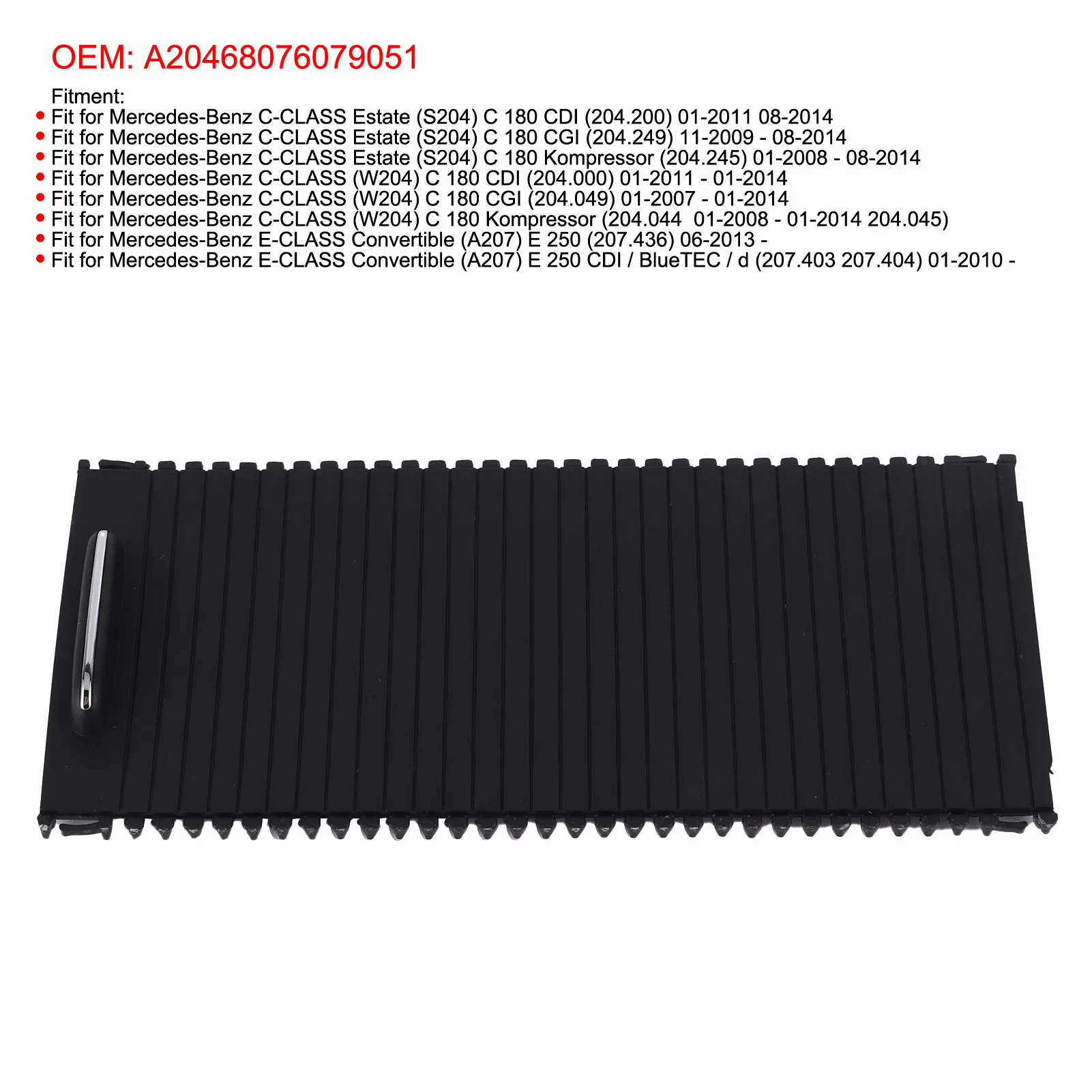 Center Console Cover A20468076079051 2046807607 A2046807607 Fit for Mercedes-Benz C-Class E-Class S204 W204 A207