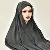 Hijab instantané en mousseline de soie avec boucle magnétique, couleur unie, écharpe musulmane pour femme, Turban islamique, bandeau à la mode, châle, nouvelle collection