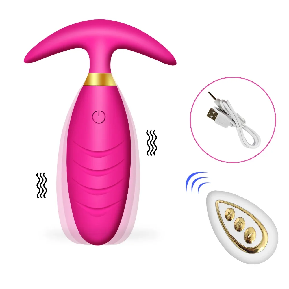 Remote controlled vibrating egg vibrator adult sex toy, male and female shared masturbator, stimulator buttock plug butt plugs