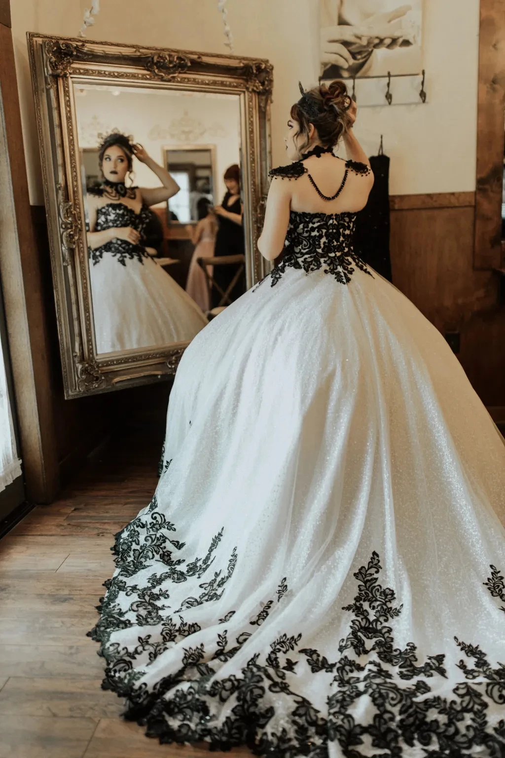 Retro Black and White Ball Dress Bridal Dress Sweetheart Sleeveless Bridal  Dress | eBay