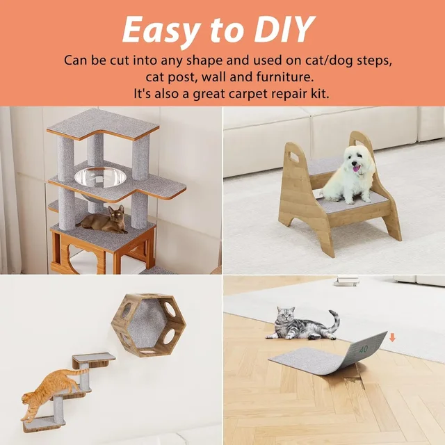 Cat Scratch Protector with Selfadhesive Freeform Cutting Carpet Mat Cat Scratch Protection Furniture Pet Training Sofa Protector 3