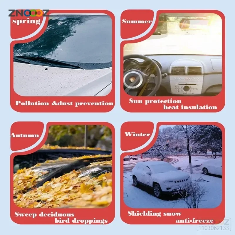 Wholesale Outdoor Windproof Waterproof Magnetic Half Car Cover Sunshade  Protector Car Windshield Snow Ice Cover with Rear Mirror Cover - China Car  Cover, Dust Cover