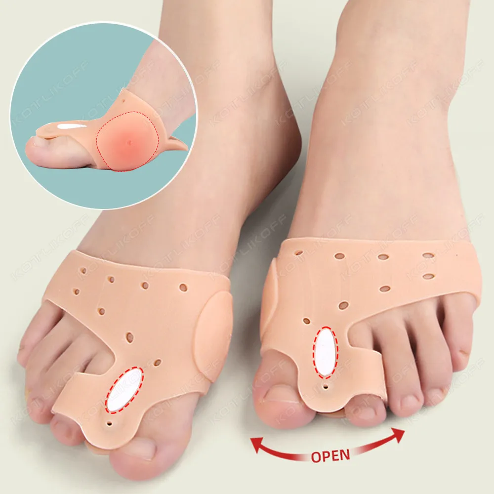Toe and Forefoot Pads Toe Separator Forefoot Pad Magnetic Therapy Hallux Valgus Corrector Bunion Orthotics Protector Overlapping Pain Relief Cushion