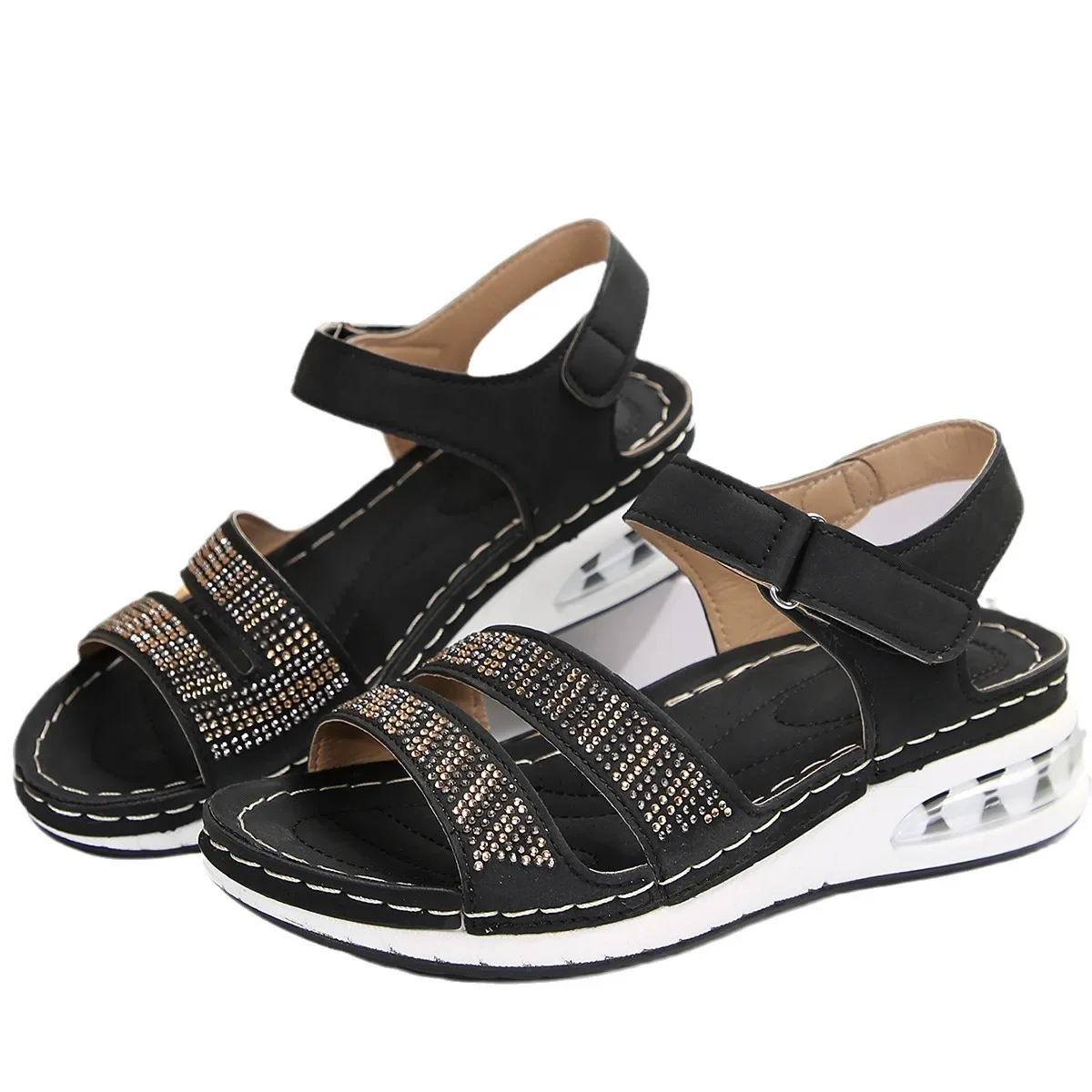 Women's Peep Toe Wedge Sandals New Retro Wedge Paltform Casual Sandals for Women Outdoor Beach Shoes Ladies Sandalias