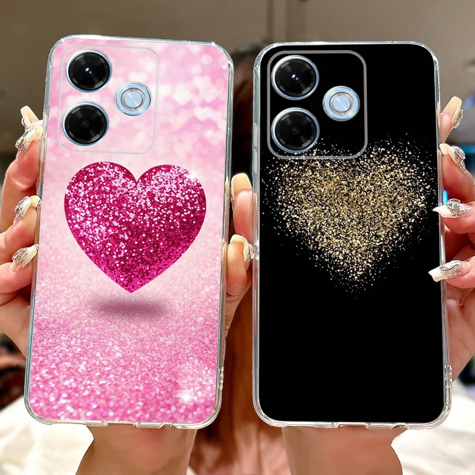 Luxury Painted Clear Silicone Phone Case - Soft Shell Cover for Xiaomi Redmi 13 Series