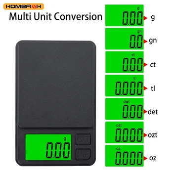 Balança de bolso digital pesa grama escala precisão 500g/0.01g mini balança de joias 1