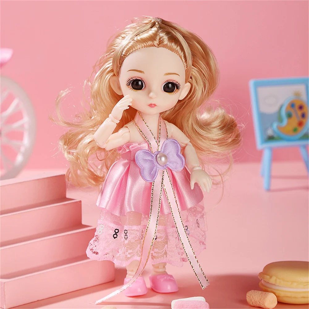 CuteMiniChildrensToyFashionDollGirlToysBaby3dDollBirthday