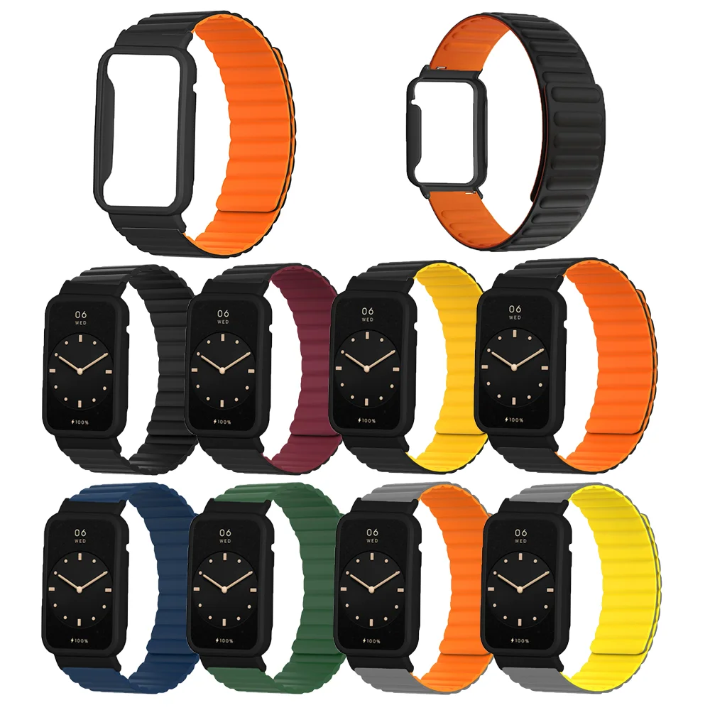 Silicone Link para Xiaomi Relógio Banda 7pro 45 mm Pulseira de Loop Magnético Original Miband Série 7pro Pulseira Relógio Acessórios 26.1 mm