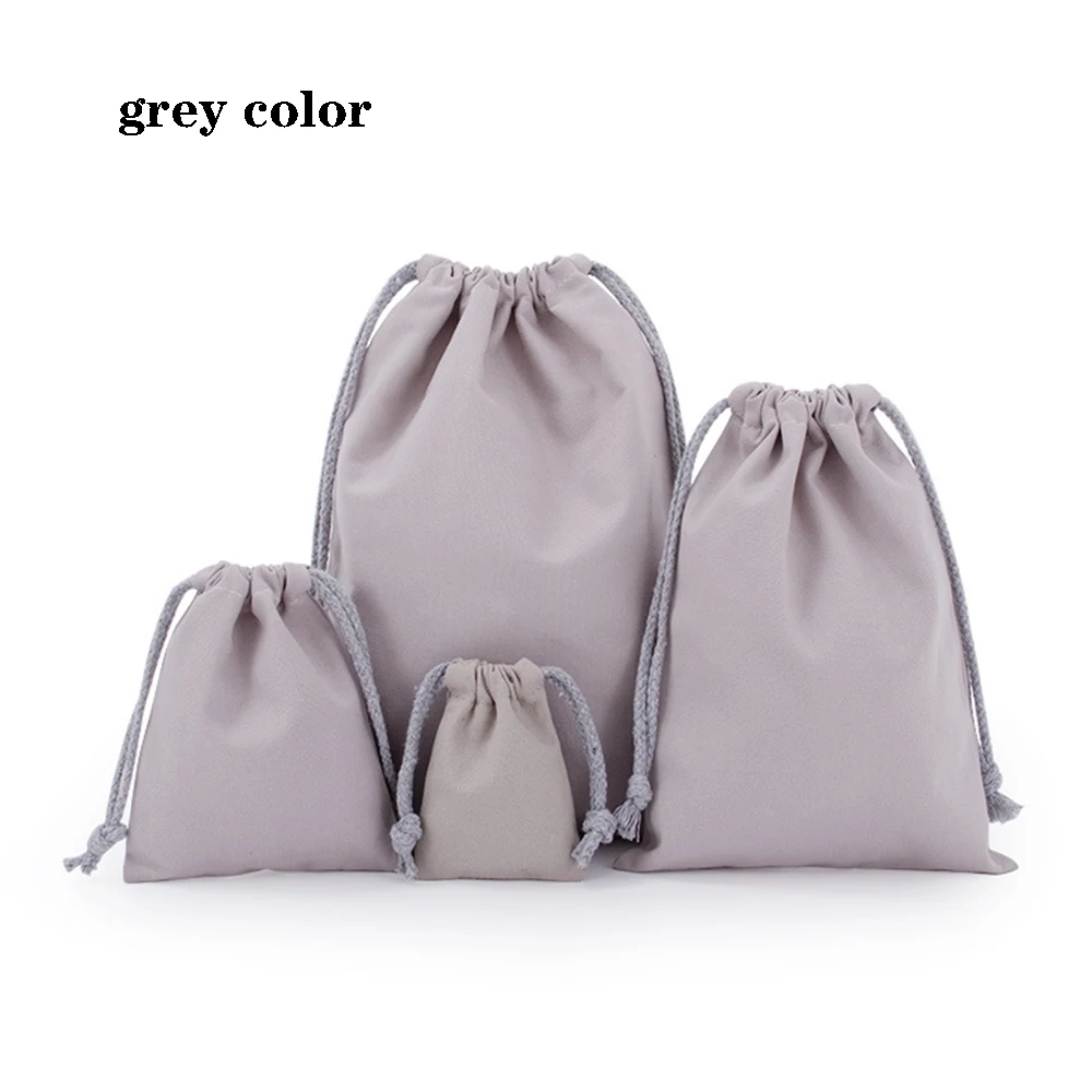 Versatile Cotton Canvas Drawstring Tote Bag - Portable and Foldable Organizer