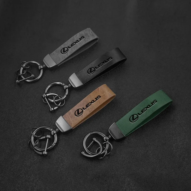 High-Quality Leather Car Logo Keychain Gift and Keyring Holder Accessories