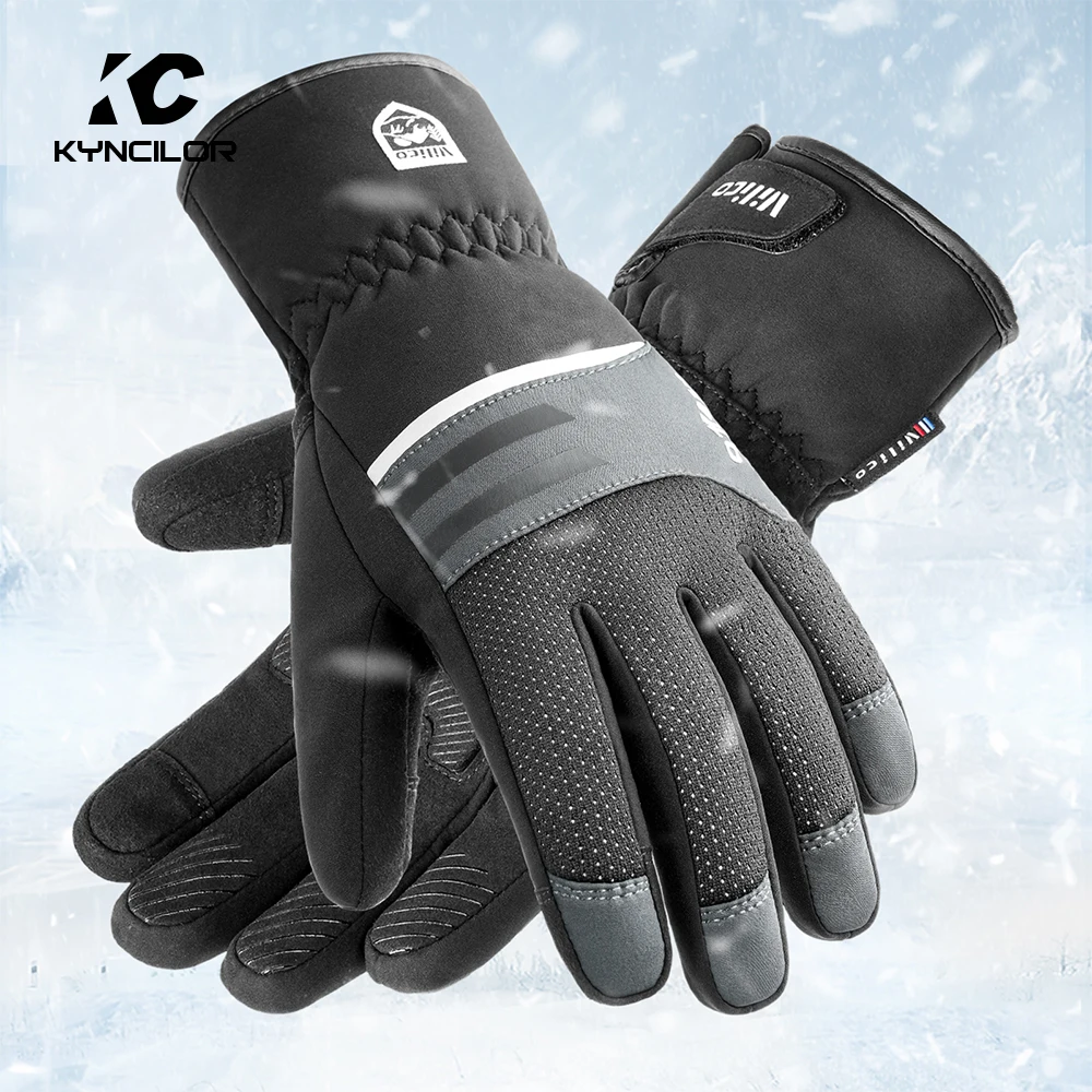 Black Winter Warm Full Waterproof Fingers Cycling Outdoor Sports Running Motorcycle Snowboard Touch Screen Fleece Skiing Gloves