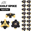 14pcs Golf Shoe Spike Sports Spike Screw Golf Shoe Spikes Replacements Metal Thread Spikes Cleats Fits Most Sports Shoes Yellow 1