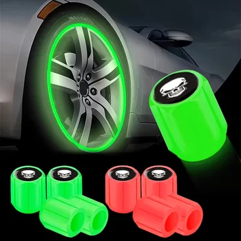 Fluorescent skull tire valve covers 1