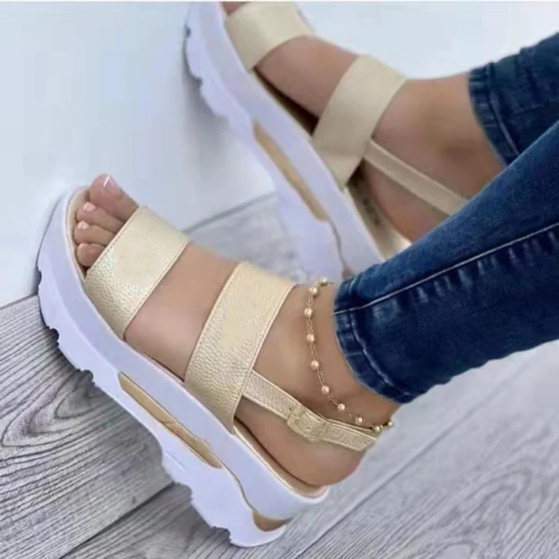 

Summer Shoes Open Toe Women Durable Party Women's Sandals Wedges Platform Buckle Footwear Sandals Women Zapatos De Mujer