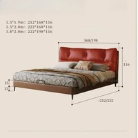 Lit double pour adultes 80x200, lit superposé flottant, cadre de lit en cuir Cloud High, lits de chambre à coucher, ensemble complet de meubles de luxe pleine grandeur 3