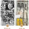24/28 Grid Wall-mounted Sundries Shoe Organiser Fabric Closet Bag Storage Rack Mesh Pocket Clear Hanging Over The Door Cloth Box 5