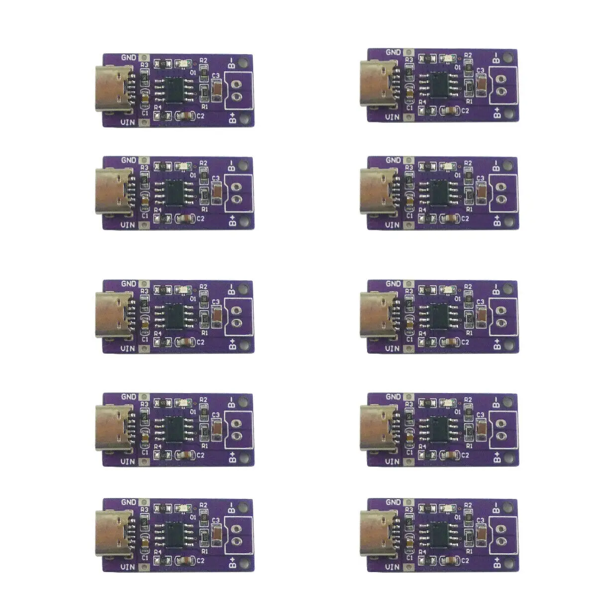 

USB 5V TYPE-C 2-Cell NI-MH Battery Charger Board 3V for 2.4V 800mA Nickel