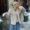 2024 Winter New Fashion Gradient Fluffy Fur Coat Women High Street Luxury Big Fur Collar Faux Fox Fur Jacket Female Overcoats 6
