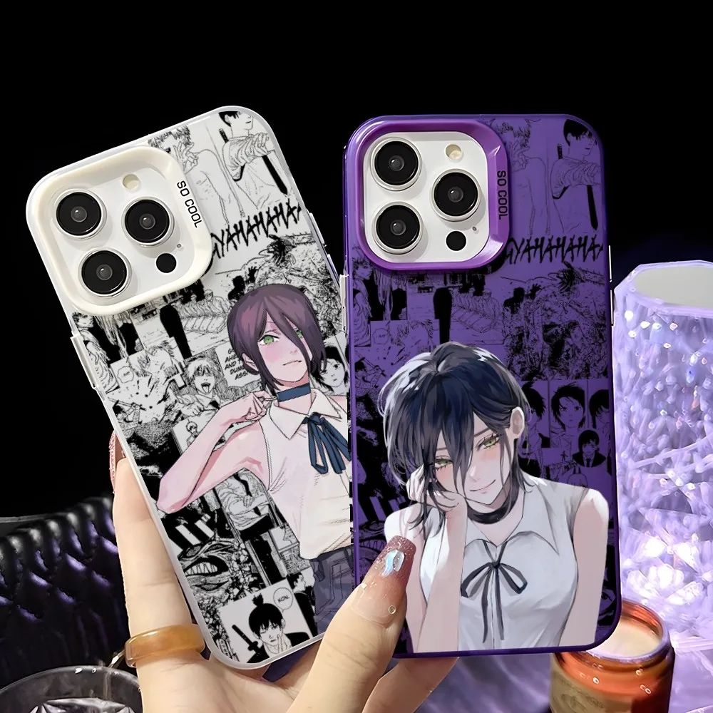 Cool Anime R-Reze Black Matte Multicolor Laser Metallic Aurora Phone Case