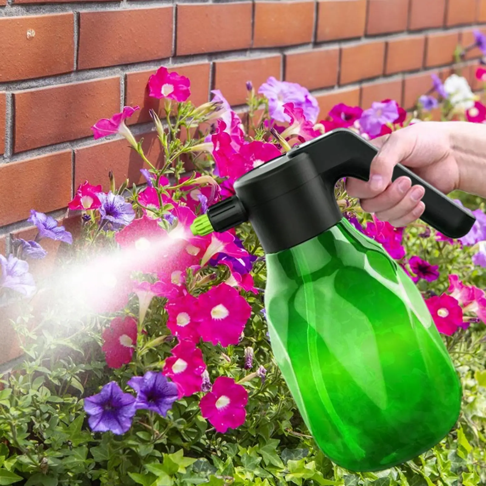 Electric Mister Spray Bottle 2L Rechargeable Watering Device Automatic Plant Mister Bottle For Gardening Lawn Yard Grass Car