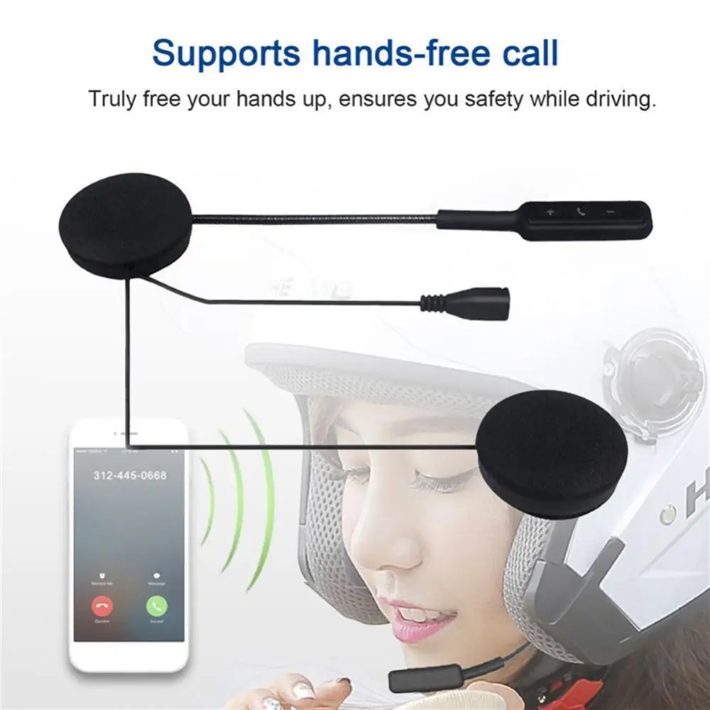 MH01 Bluetooth 5.0 Rechargeable Hands-free Motorcycle Headset Helmet Headphone