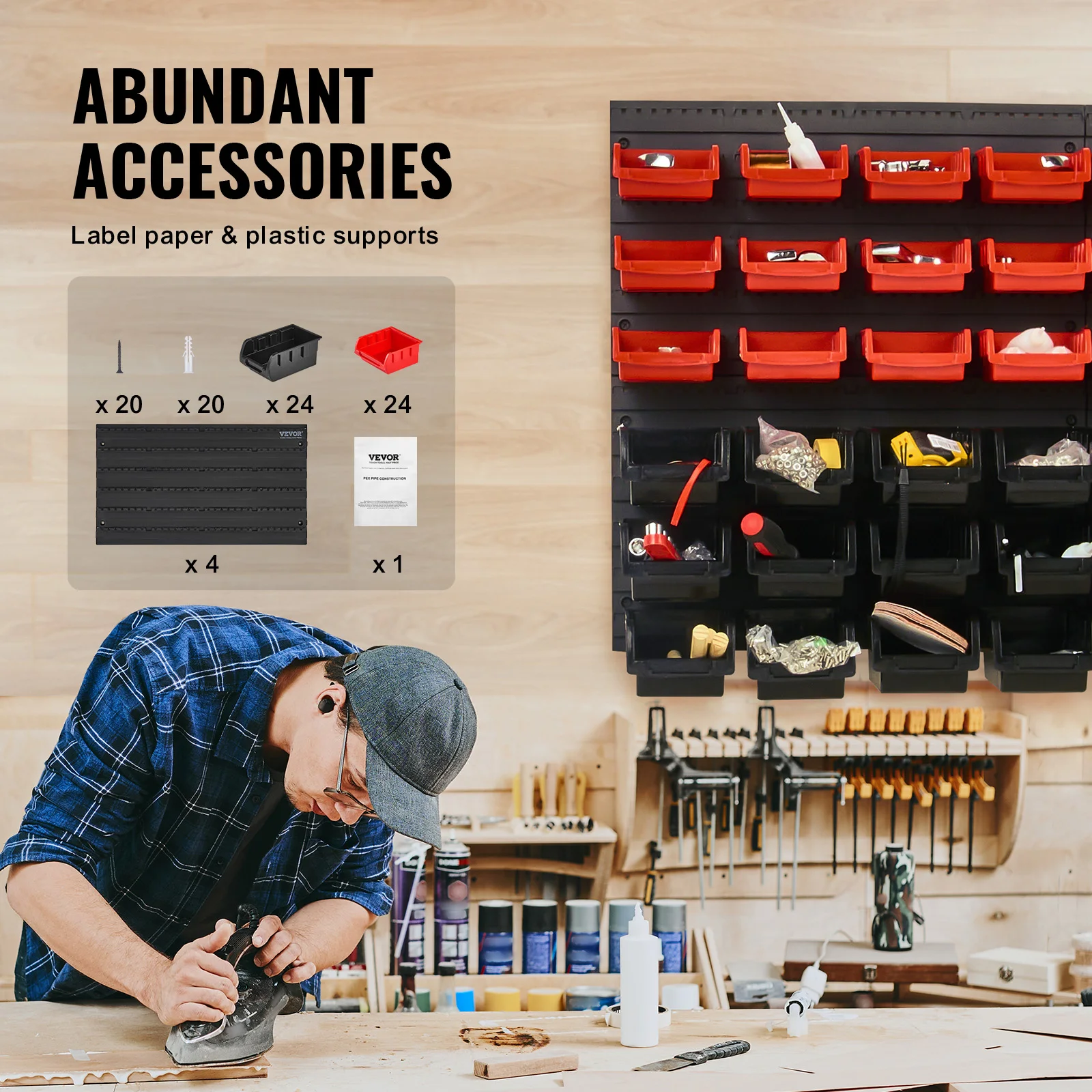 48-Piece Wall Storage Bins 4