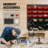 SucceBuy 48pcs Parts Storage Bins Wall Mounted Garage Containers with Wall Panels Tool Organizer for Nuts Bolts Screws Nails