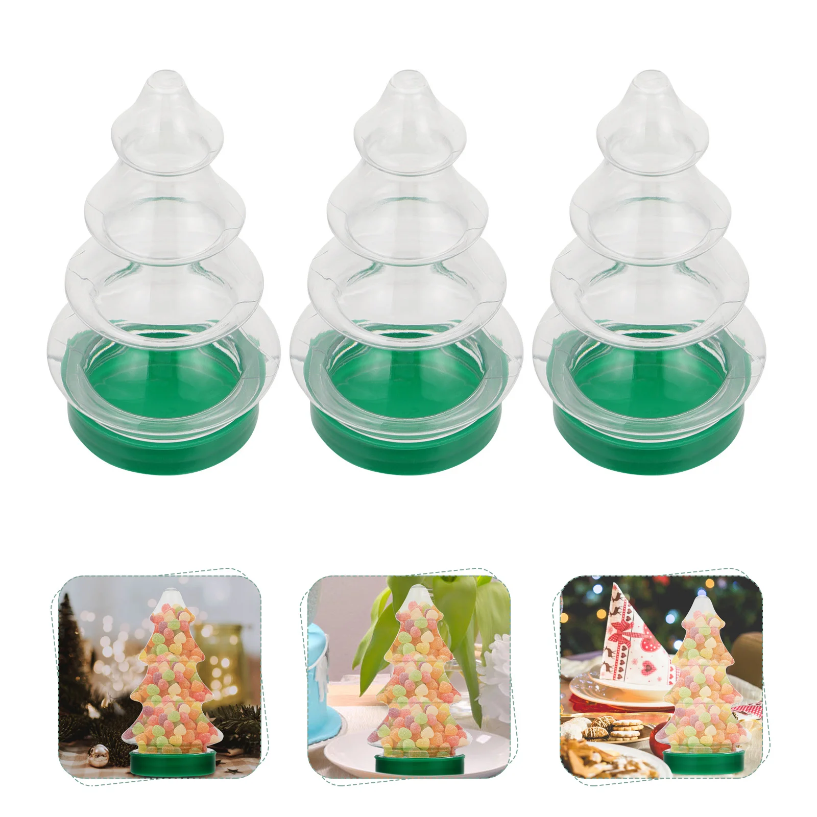 

Christmas Tree Shaped Storage Bottles Candy Jars Chocolate Cookie Sweet Tank Container New Year Festival Supplies Navidad