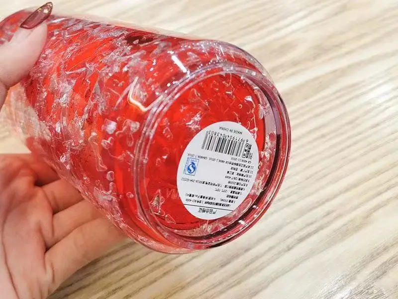 Crack Style Refrigerator Ice Cup Cans Plastic Reusable Cup Double-Layer Plastic Water Bottle With Straw