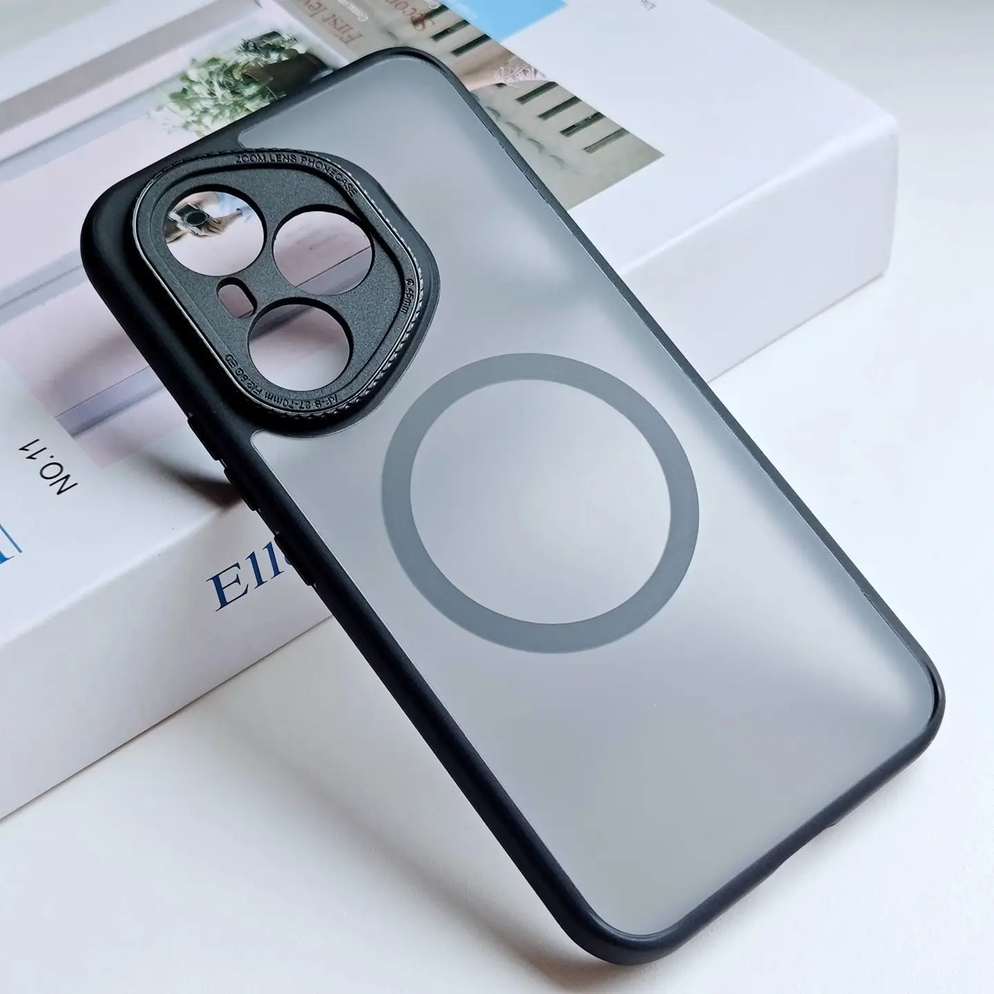 Luxury Matte Transparent MagSafe-Compatible Case with Built-in Magnet and Wireless Charging Support, Shockproof Design