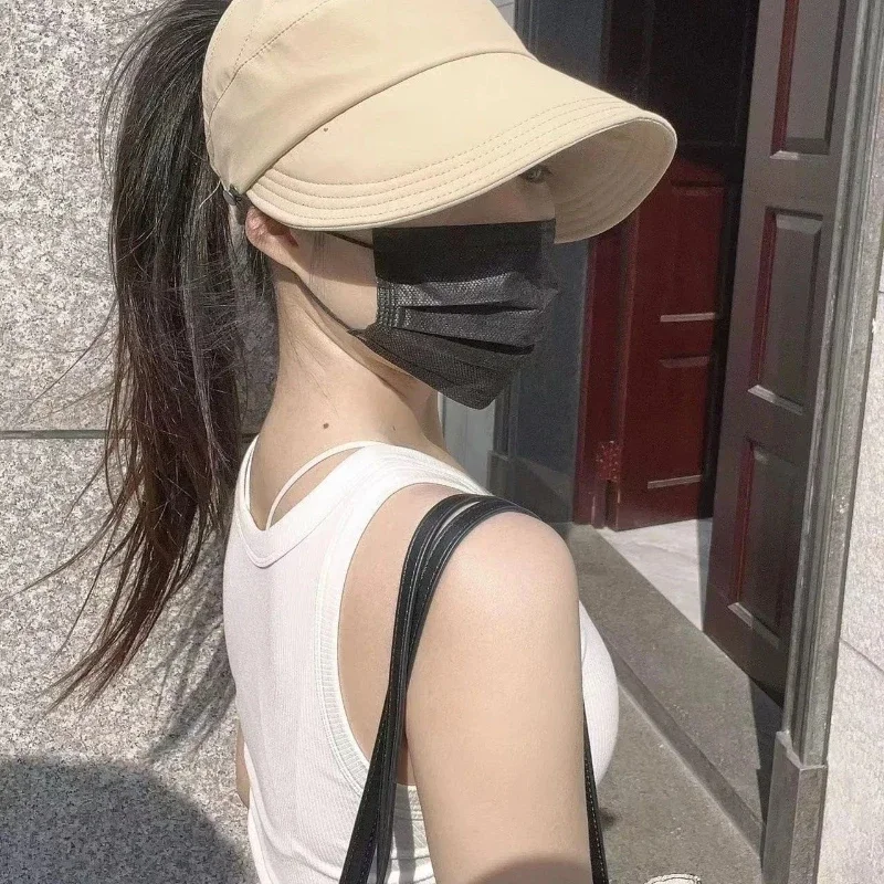 Hot Sale Summer Visors Empty Top Wide Women Anti UV Sunscreen Bucket Female Sun Protection Casual Beach Cap Fisherman Hat Outdoor_mkmklike.com
