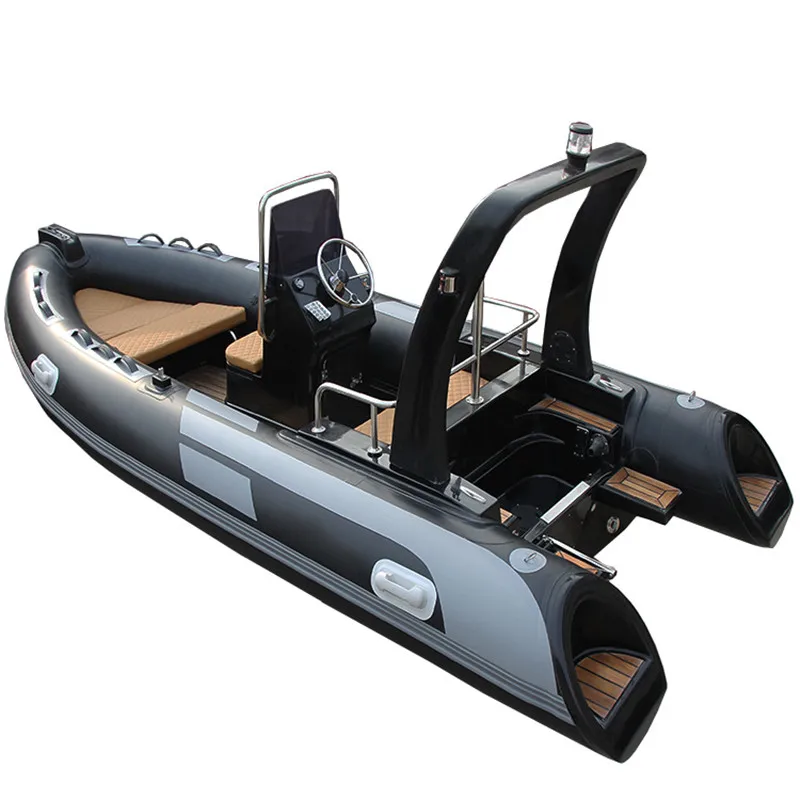 High Quality Safe inflatable boat hard floor aluminum fishing inflatable boat steering console for sailing rescue 2