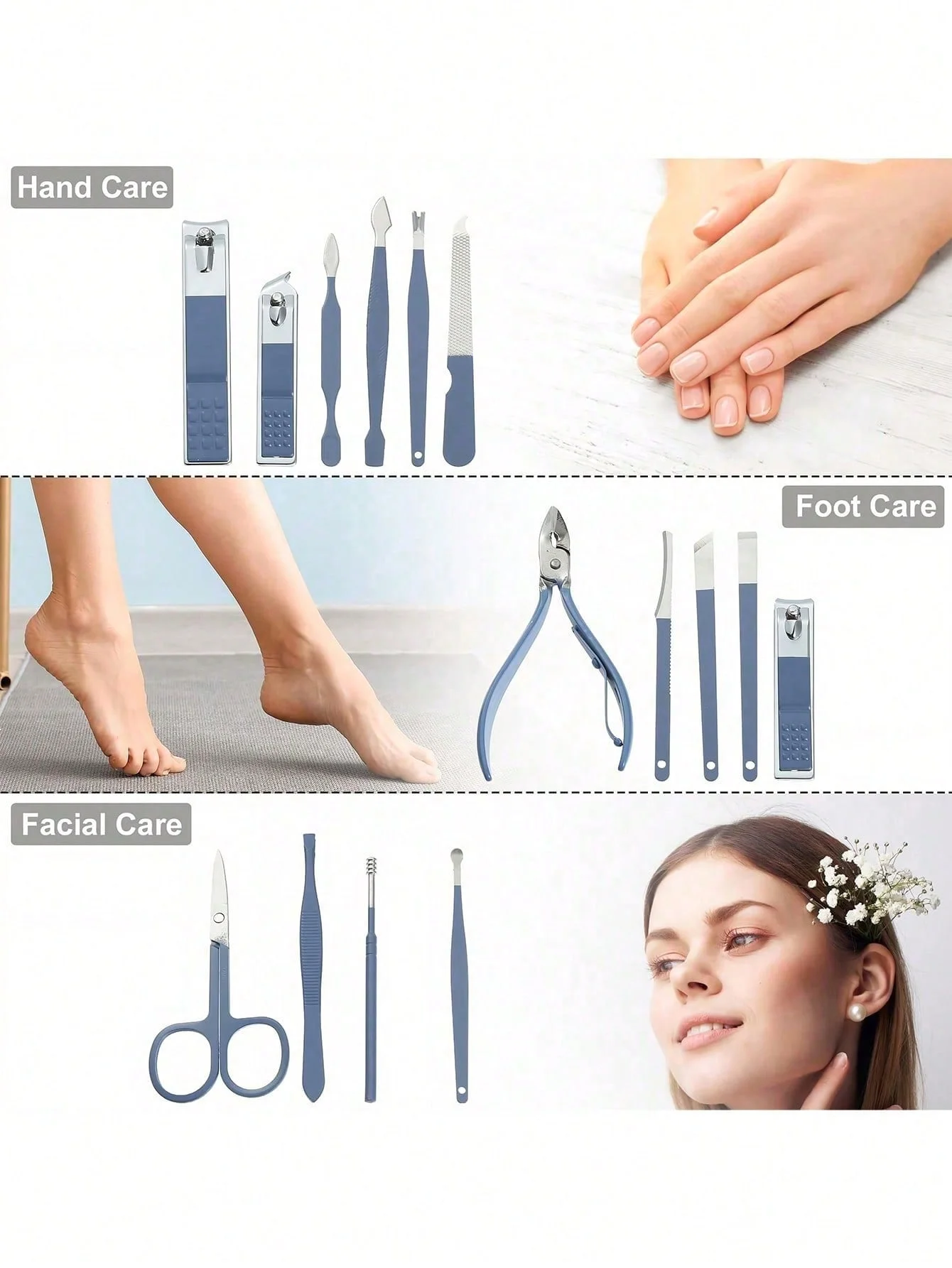 Manicure Set Professional Nail Clippers Pedicure Kit, Stainless Steel Nail Care Tools Grooming Kit with Luxurious Travel Leather