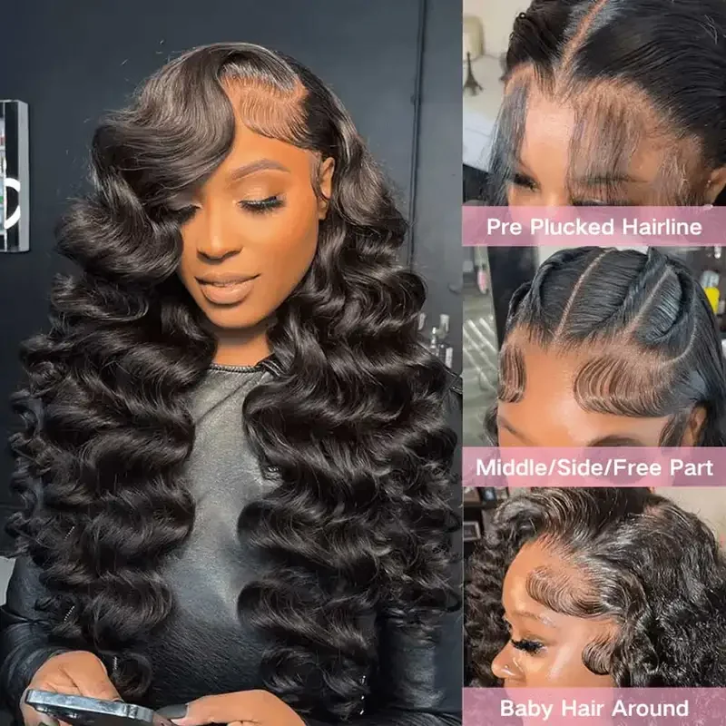 13x4 13x6 HD Loose Deep Wave Frontal Wigs 40 42 Water Deep Curly Lace Front Human Hair Wigs Remy 5x5 Gluless Wig Human Hair