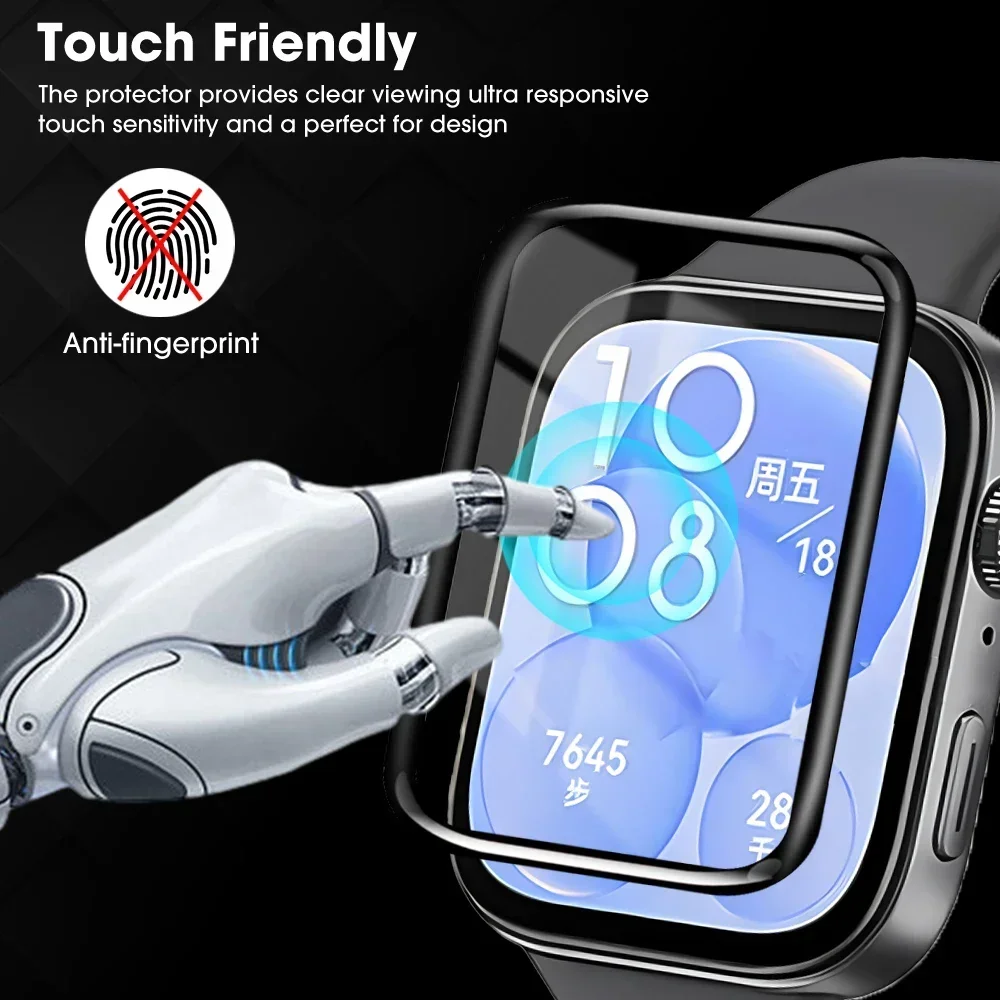 Premium 9D Curved Screen Protector Film for Smartwatches - Full Coverage, Pack of 1-4
