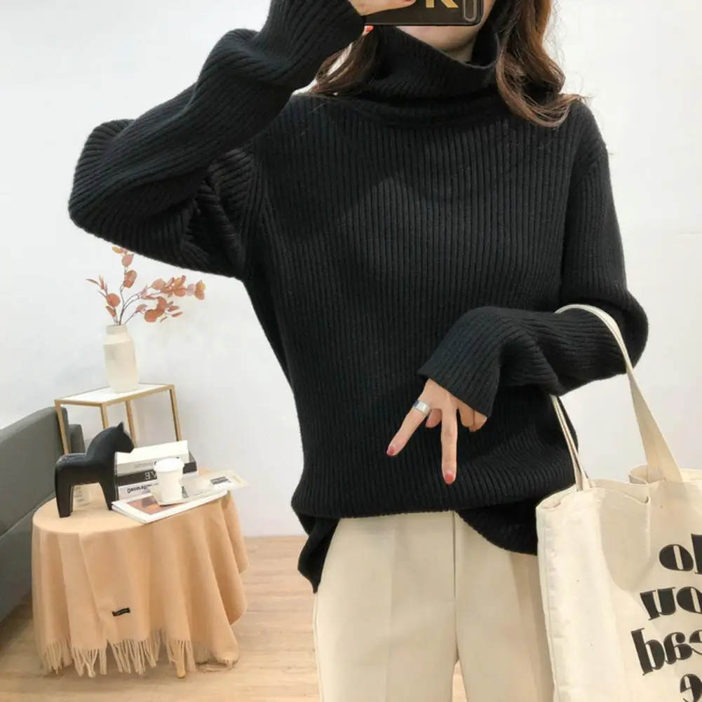 

Women Fall Turtleneck Sweater Knitted Soft Pullovers Sweatwear Mens Anti-pilling Basic Sweaters For Women 2023 Winter Sweater