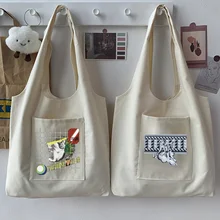 

Trendy Women's Bags Reusable Tote Bags Funny Retro Sculpture Pattern Printing Casual Beige Student Ladies Fashion Sundries Bag
