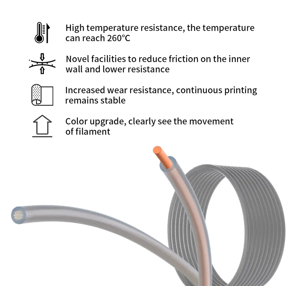 For Bambu Lab Creality Voron Anycubic Star Shaped PTFE Tube 4mm OD Low-Resistance High Temperature Resistance PTFE Tube image 5