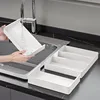 Kitchen Drawer Retractable Storage Box Kitchen Storage Tray Detachable Tray Household Partitioning Organization Box 3