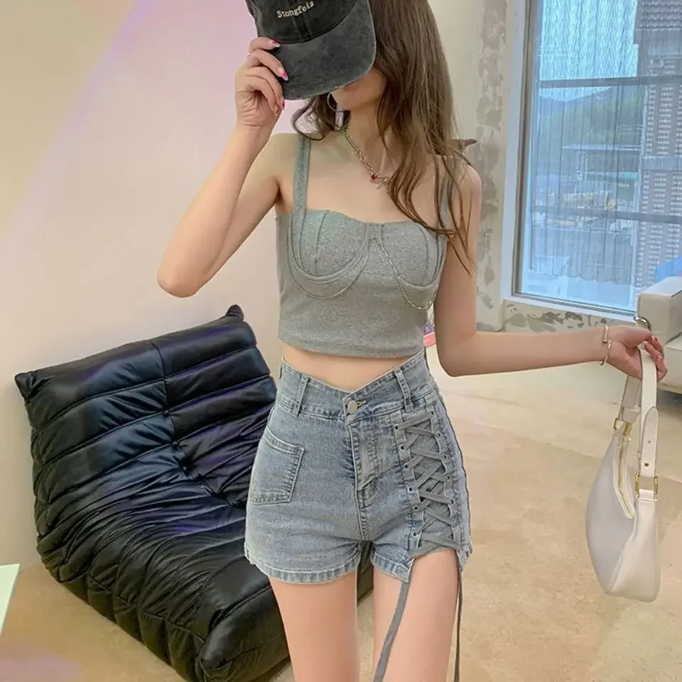 Skinny Denim Shorts For Women Jorts High Waist Tight Booty Short
