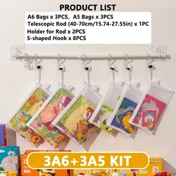 Children's Room Organizer and Toy Storage Bag with ZIP Pouch Pocket - Waterproof (3A6 3A5 Kit)
