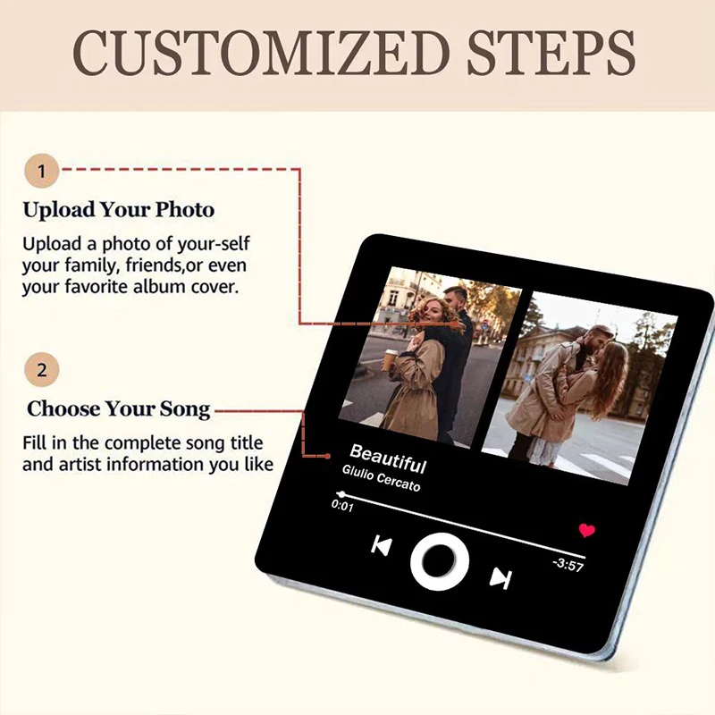 Personalized Music-play Refrigerator Magnet Plastic Tape With Built-in Music Player Unique Home Decor Gift Music Lovers