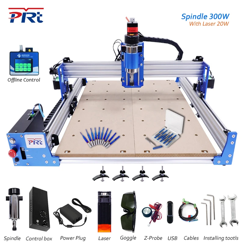 PRTCNC 3018 Pro 4040 Engraving Machine Engraver Router Carving Milling CNC Laser Mark GRBL ER11 for Wood PVC PCB Leather MDF