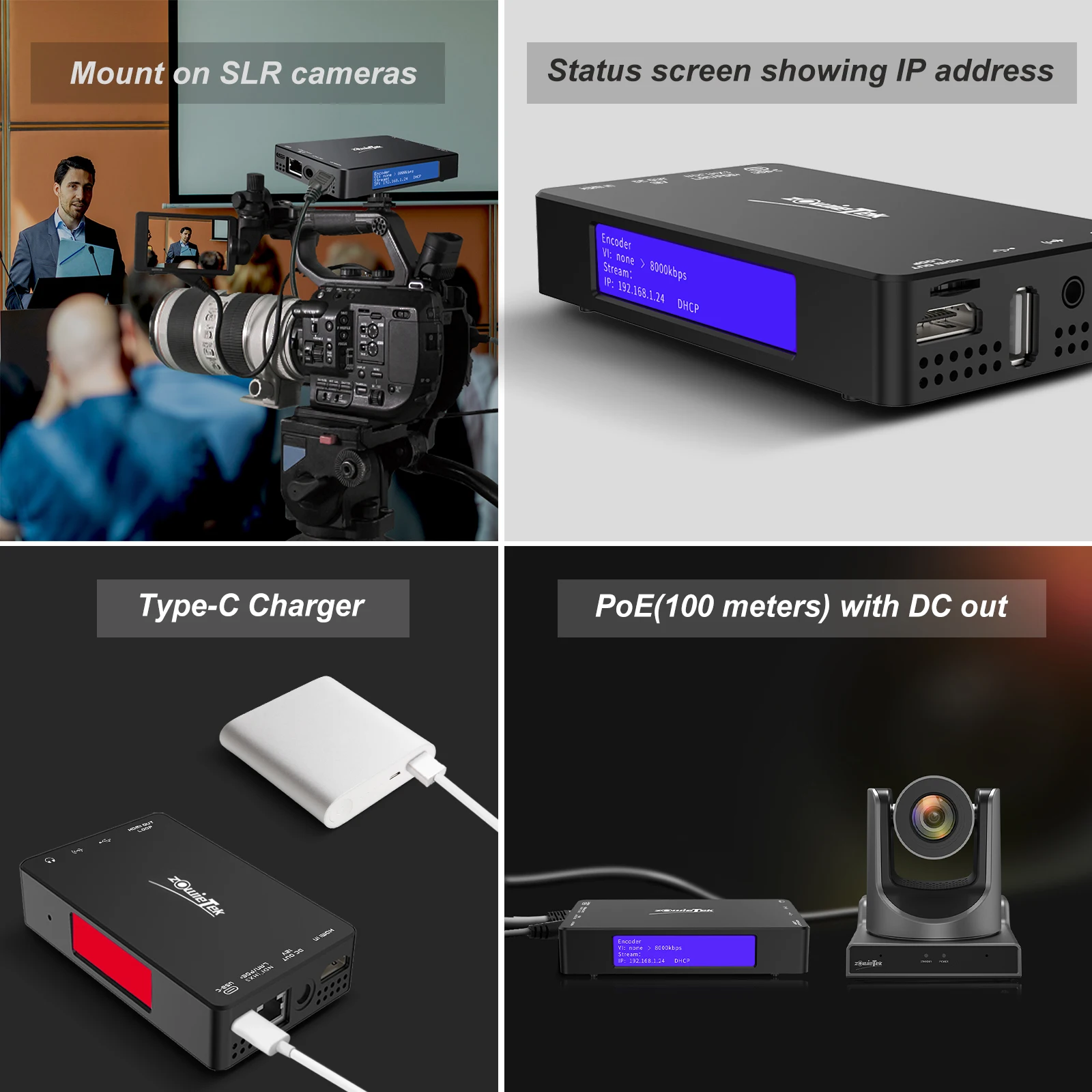 Zowietek HDMI  ̺ Ʈ ڴ/ڴ, NDI | HX3,  ĸó  , SRT/RTMP(S)/RTSP, 3.1.3 , 4K