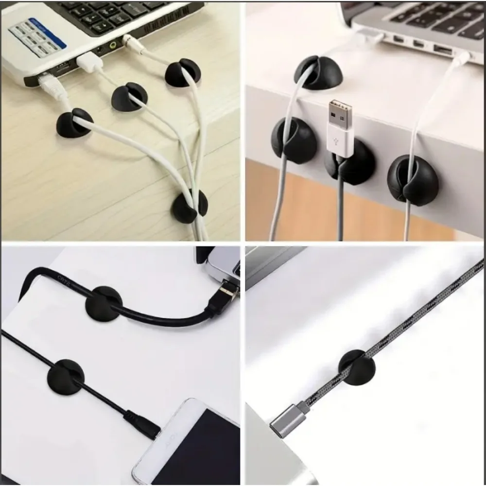 Desktop cable management data cable fixer storage buckle headphone charging bedside line card fixer