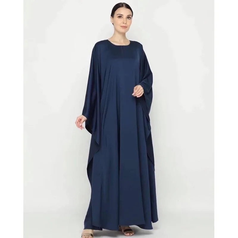 Ramadan Loose Abaya Batwing Sleeve One Piece Muslim Prayer Dress Abayas for Women Dubai Kaftan Hijab Robe Jilbab Islamic Clothes