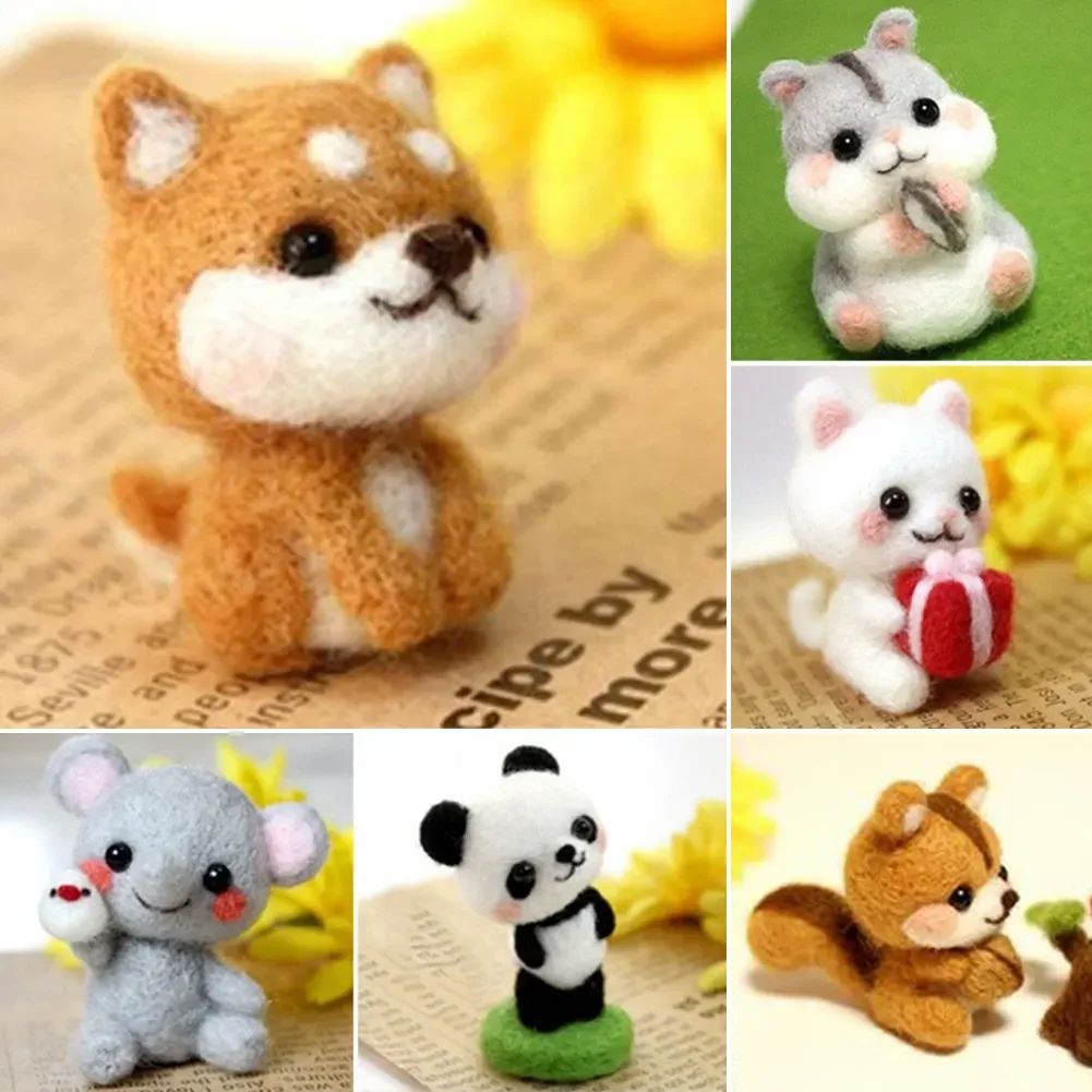 Cute Animal Wool Felting Kit for Handmade DIY Craft